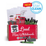 Show-me A4 Lined Drywipe Boards - Classpack of 35