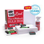 Show-me A4 Lined Drywipe Boards - Bulk box of 100 sets