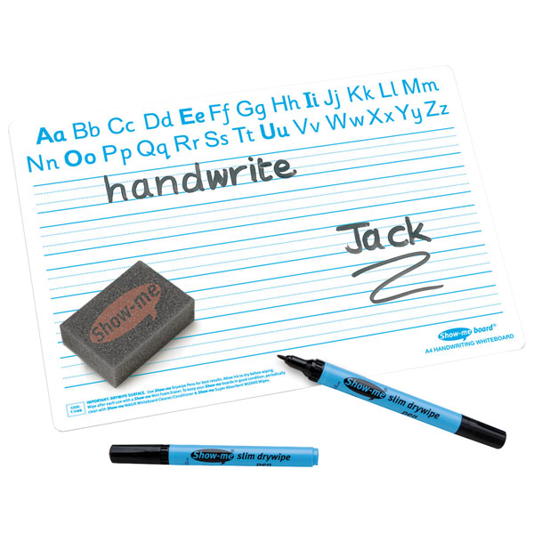 Image of Show-me Handwriting A4 Dry Wipe Boards (Pack of 100)