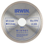 Irwin IW8087101 Continuous Rim Diamond Blade 115 x 22.23mm