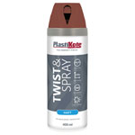 PlastiKote 23124 Twist & Spray Matt 400ml Pantile Red