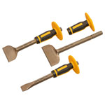 Roughneck 31-933 Bolster & Chisel Set with Non-Slip Guards, 3 Piece