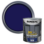 Ronseal 39397 10 Year Weatherproof Wood Paint Royal Blue Satin 750ml