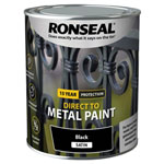 Ronseal 39196 Direct to Metal Paint Black Satin 750ml