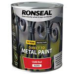 Ronseal 39210 Direct to Metal Paint Chilli Red Gloss 750ml
