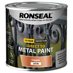 Ronseal 39406 Direct to Metal Paint Copper Satin 250ml