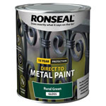 Ronseal 39202 Direct to Metal Paint Rural Green Gloss 750ml