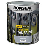 Ronseal 39204 Direct to Metal Paint Steel Grey Gloss 750ml