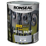 Ronseal 39206 Direct to Metal Paint Steel Grey Matt 750ml