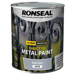 Ronseal 39205 Direct to Metal Paint Steel Grey Satin 750ml