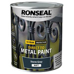 Ronseal 39209 Direct to Metal Paint Storm Grey Matt 750ml