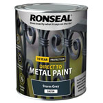 Ronseal 39208 Direct to Metal Paint Storm Grey Satin 750ml