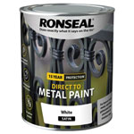Ronseal 39199 Direct to Metal Paint White Satin 750ml