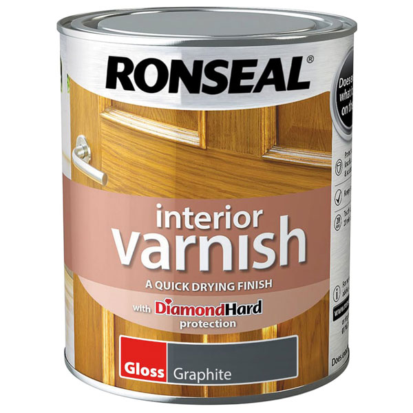 Click to view product details and reviews for Ronseal 39424 Interior Varnish Quick Dry Gloss Graphite 750ml.