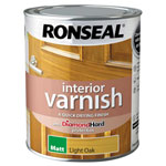 Ronseal 39429 Interior Varnish Quick Dry Matt Light Oak 750ml