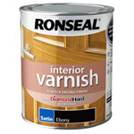 Ronseal 39432 Interior Varnish Quick Dry Satin Ebony 750ml