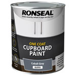 Ronseal 39370 One Coat Cupboard Paint Cobalt Grey Gloss 750ml