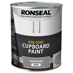 Ronseal 39371 One Coat Cupboard Paint Granite Grey Satin 750ml