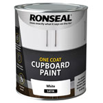 Ronseal 37489 One Coat Cupboard Paint White Satin 750ml