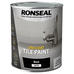 Ronseal 39374 One Coat Tile Paint Black Satin 750ml