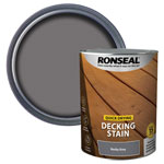Ronseal 39085 Quick Drying Decking Stain Rocky Grey 5 litre