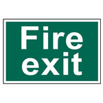 Scan 1502 Fire Exit Text Only - PVC Sign 300 x 200mm