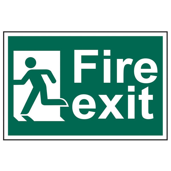 Scan 1508 Fire Exit Man Running Left - PVC Sign 300 x 200mm