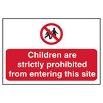 Scan 4054 Children Prohibited From Entering Site - PVC Sign 600 x 400mm