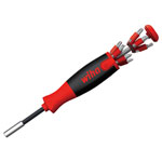 Wiha 38605 LiftUp 25 Magnetic Screwdriver with Bit Magazine (SL, PH, PZ, TX)