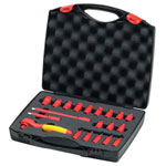 Wiha 43025 Insulated 1/4in Ratchet Wrench Set, 21 Piece (inc. Case)