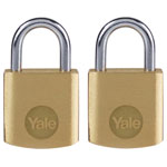 Yale Locks Y110B/20/111/2 Brass Padlock 20mm (2 Pack)