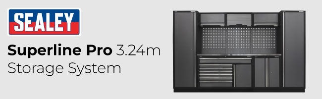 Sealey APMSSTACK13SS Superline Pro 3.24m Storage System Stainless Steel Worktop