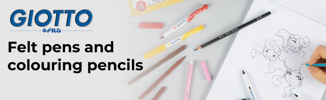 Giotto felt pens and colouring pencils
