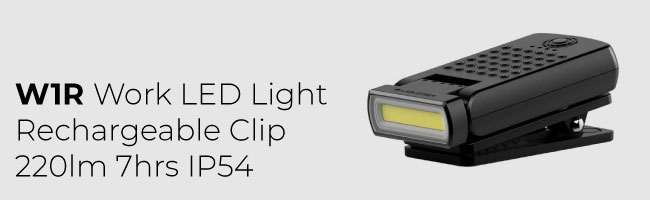 Ledlenser 502810 W1R Work LED Light Rechargeable Clip 220lm 7hrs IP54