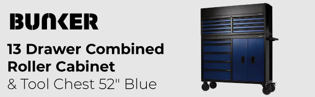 13 Drawer Combined Roller Cabinet & Tool Chest 52" Blue