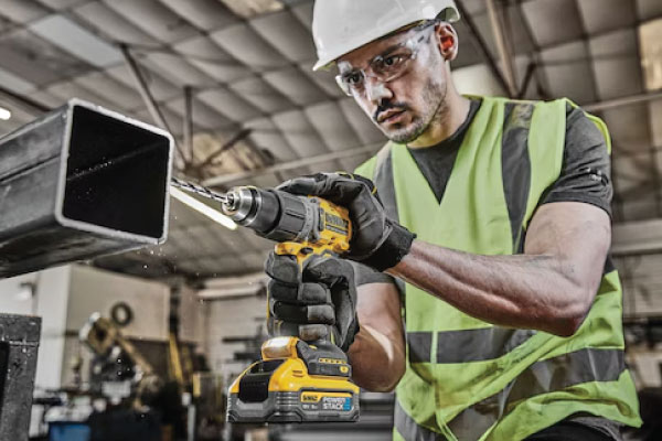DeWalt drill being used on building site