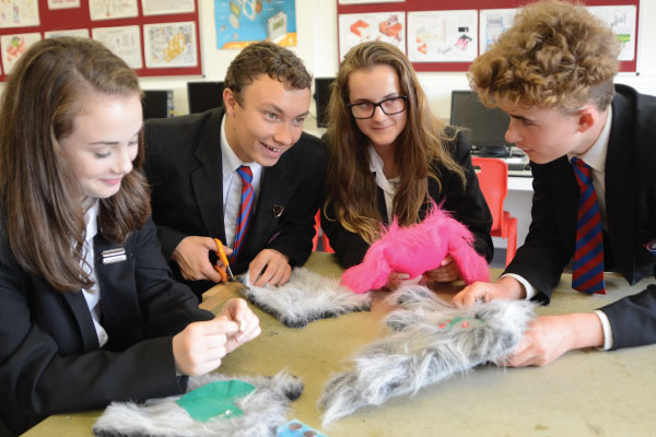 students using Light Stitches in design & technology lesson