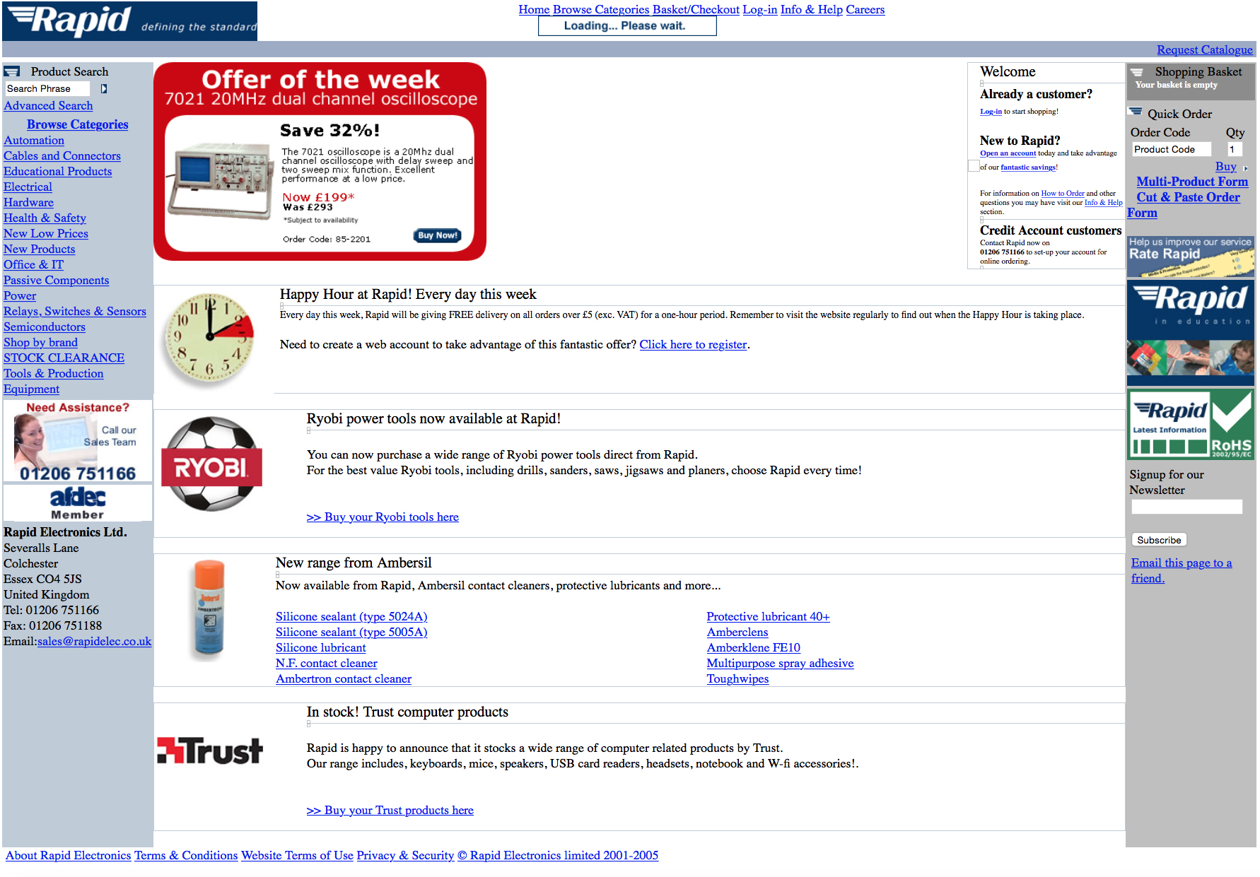 Rapid's website in 2006