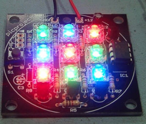 RGB LED mood light assembled PCB