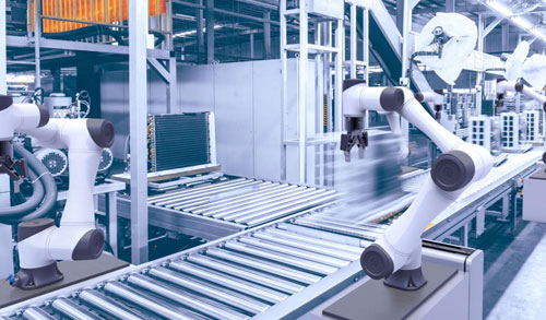 Industrial robotic arm in use