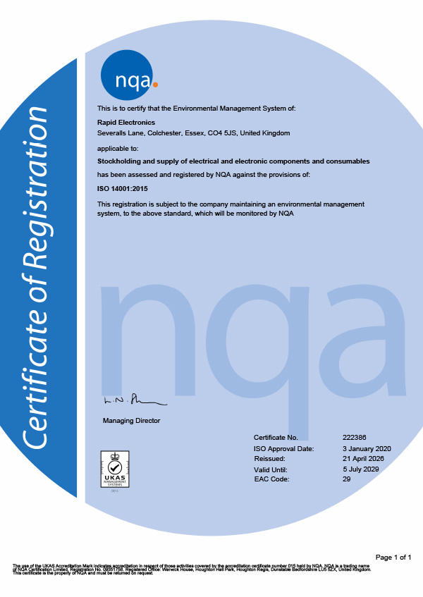 NQA ISO 14001 Certificate
