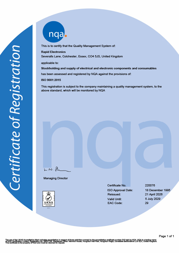 NQA ISO 9001 Certificate
