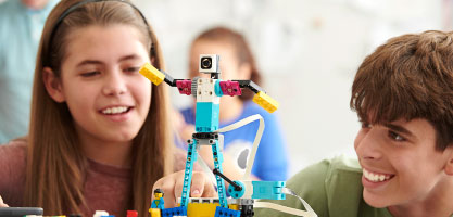 Student using LEGO Spike