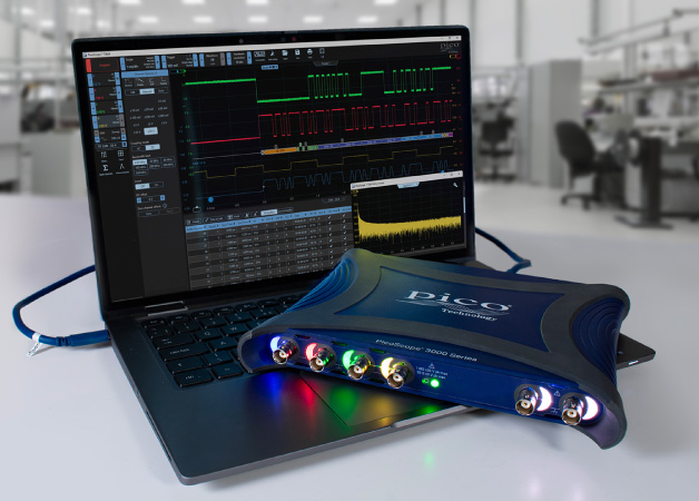 PicoScope and software on laptop
